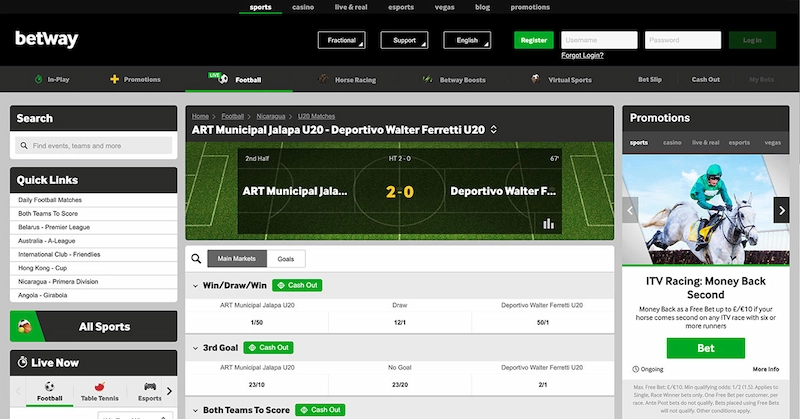 Popular betting forms in virtual football